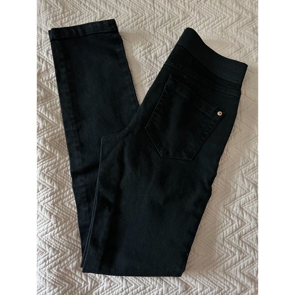 INC International Concepts elastic waist black skinny jeggings sz 2 - Picture 2 of 4